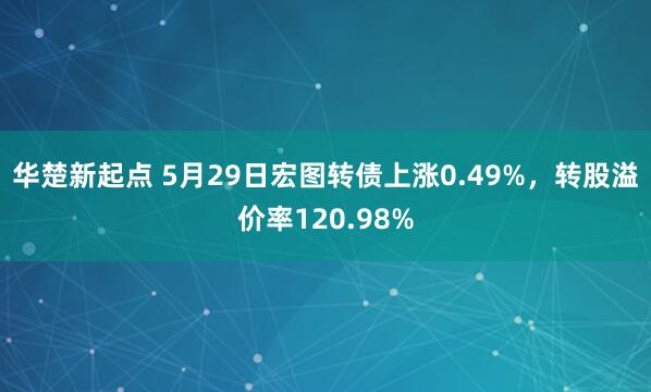 华楚新起点 5月29日宏图转债上涨0.49%,转股溢价率120.98%