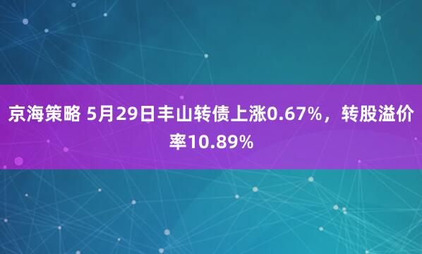 京海策略 5月29日丰山转债上涨0.67%,转股溢价率10.89%